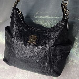 Tommy Hilfiger Black Leather Shoulder Bag